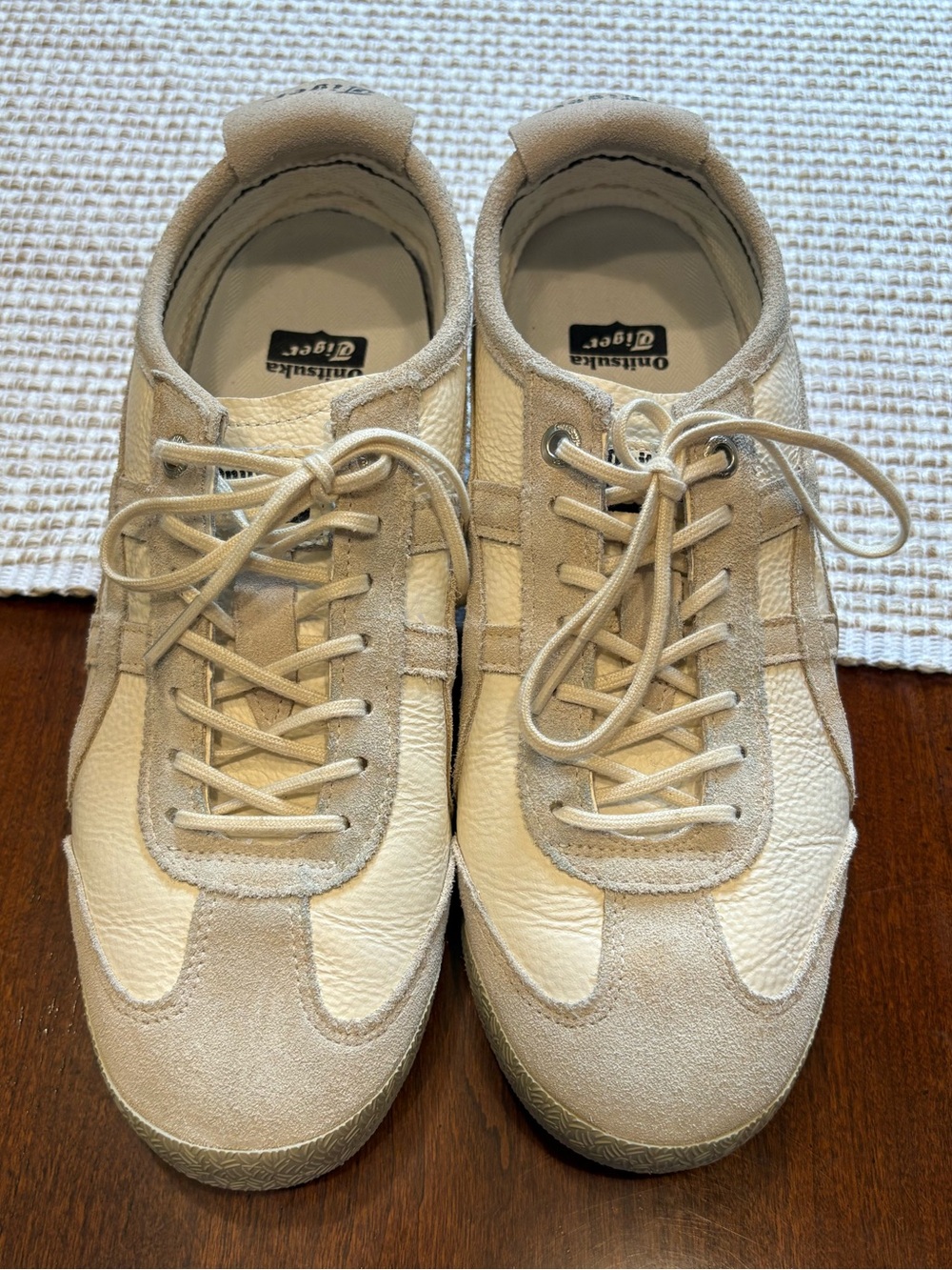 Onitsuka Tiger by Asics Men’s Cream & Beige Suede Leather Sneakers
